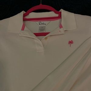 White shirt sleeve polo